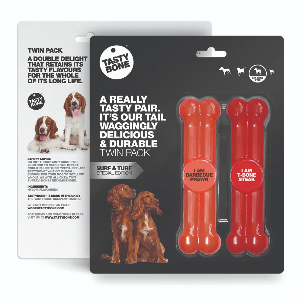 Tastybone Twinpack Small Surf 'N' Turf BBQ Prawn & T-Bone steak