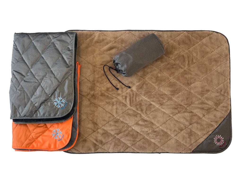 ThermoSwitch Samos Travel Blanket Oranje/Grijs S/M